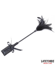 Multi Feathers Tickler and Lace Ribbon Paddle Comb