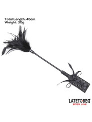 Multi Feathers Tickler and Lace Ribbon Paddle Comb