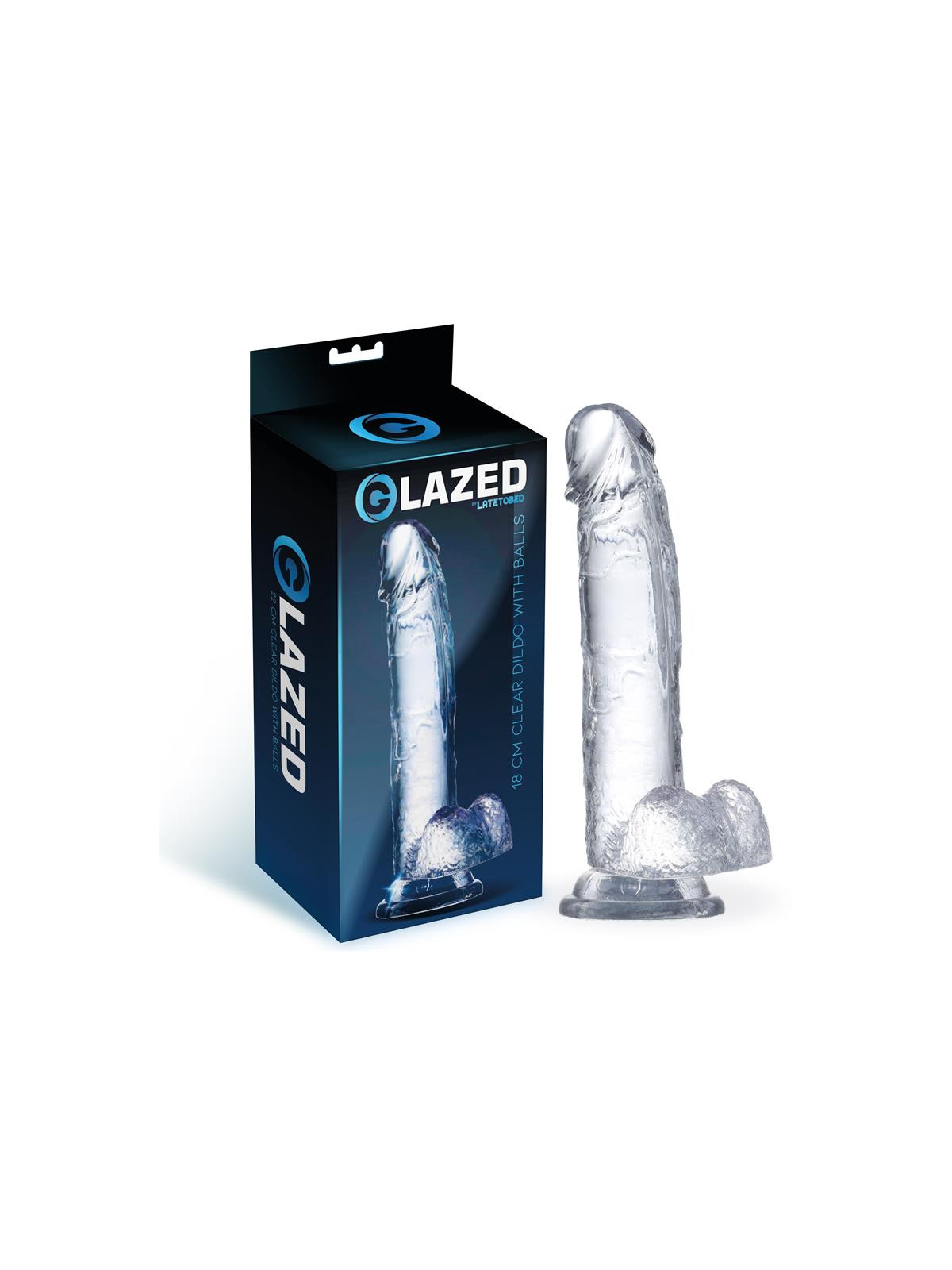 Dildo Realista con Testículos Material Cristalino 18 cm