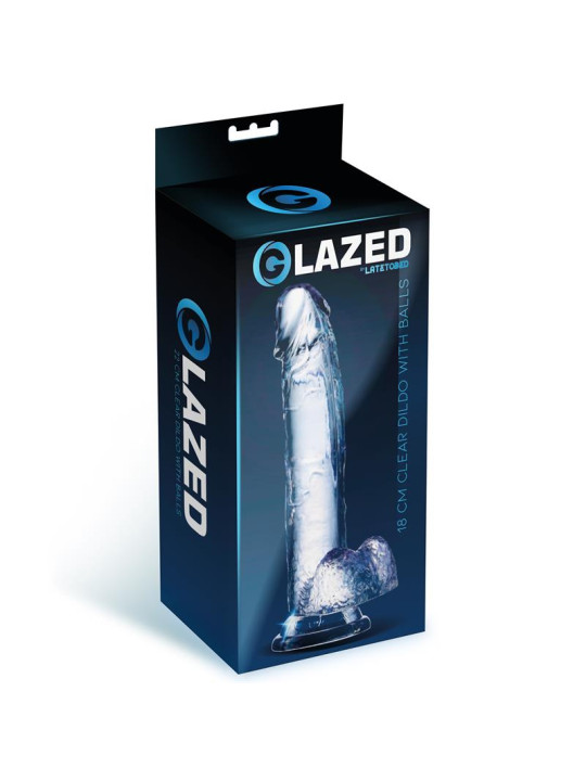 Dildo Realista con Testículos Material Cristalino 18 cm