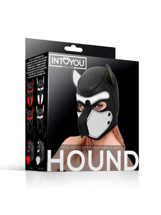 Hound Máscara de Perro Neopreno Hocido Extraíble Negro/Blanco Talla Única