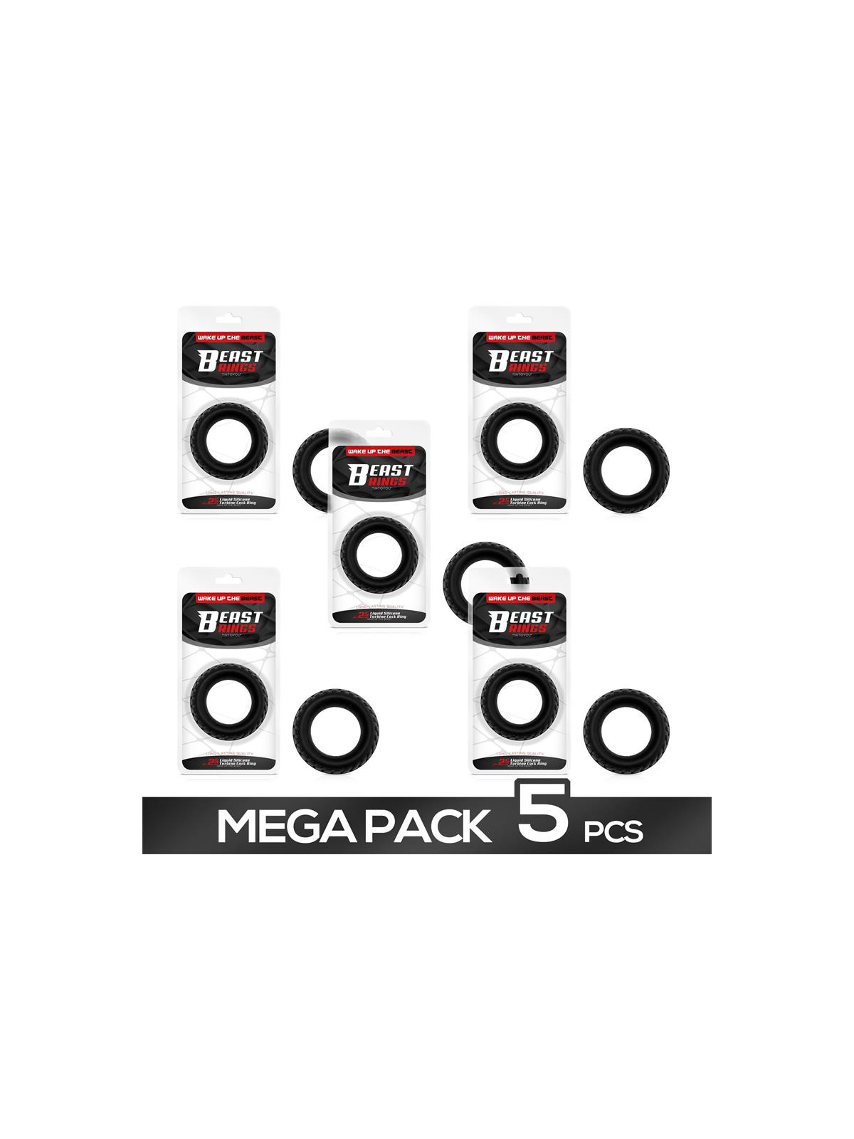 Pack de 5 Anillo para el Pene Cock Silicona Líquida 25 mm