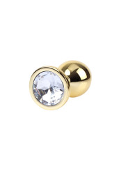 Plug Anal Clear Gem Gold Talla M