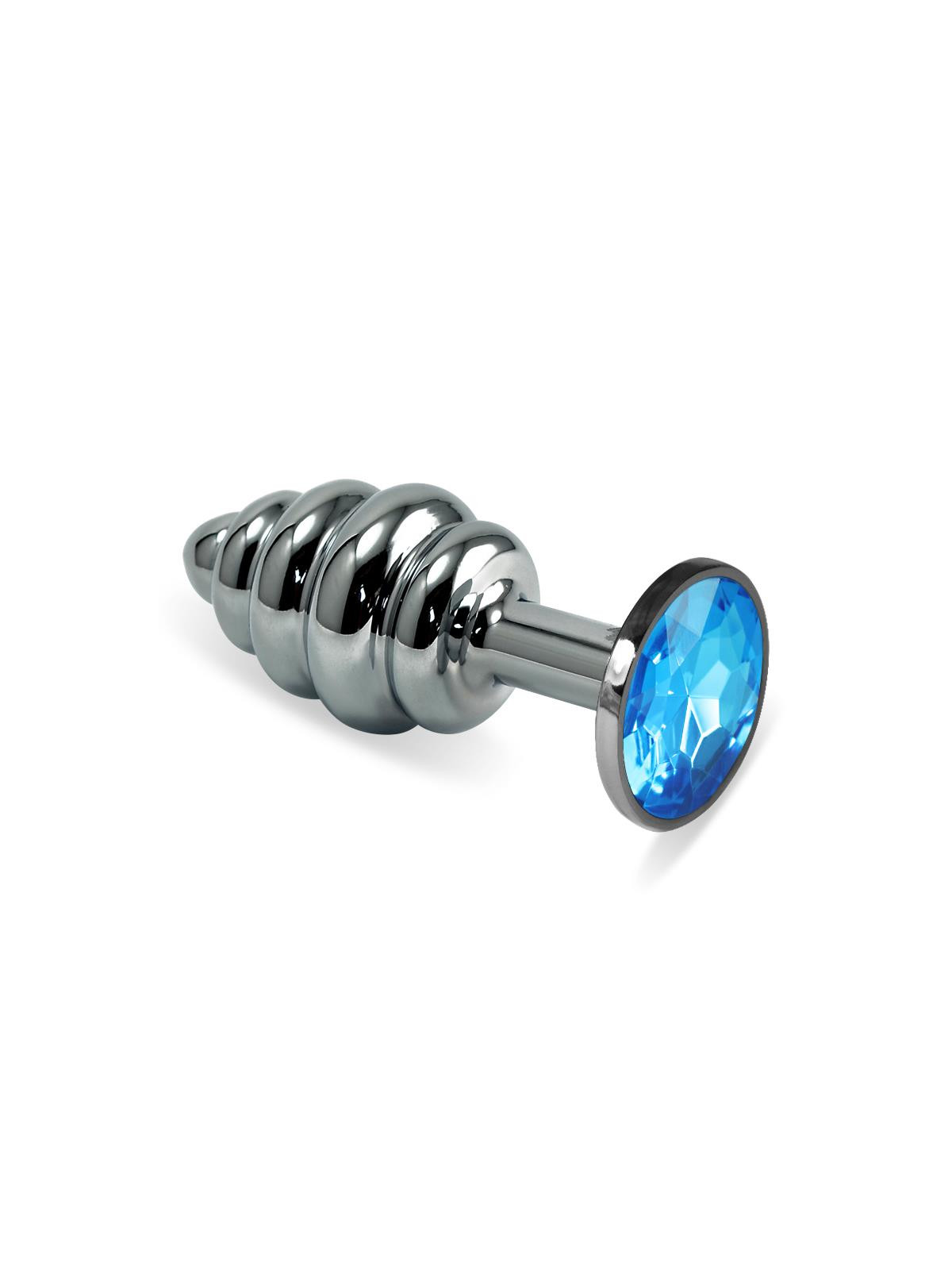 Plug Anal en Espiral Rosebud con Joya Azul