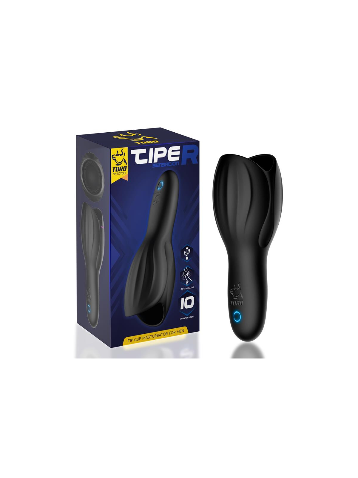 Tiper Copa Masturbadora para el Pene Silicona USB