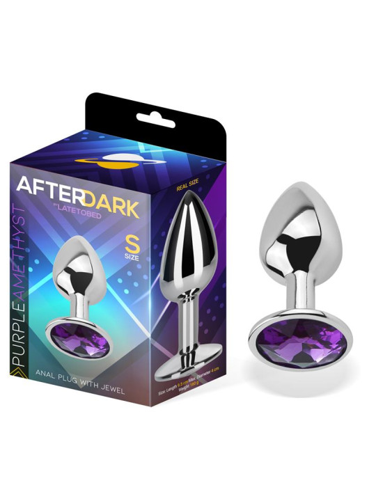Plug Anal con Joya Púrpura Amatista Talla S Aluminio