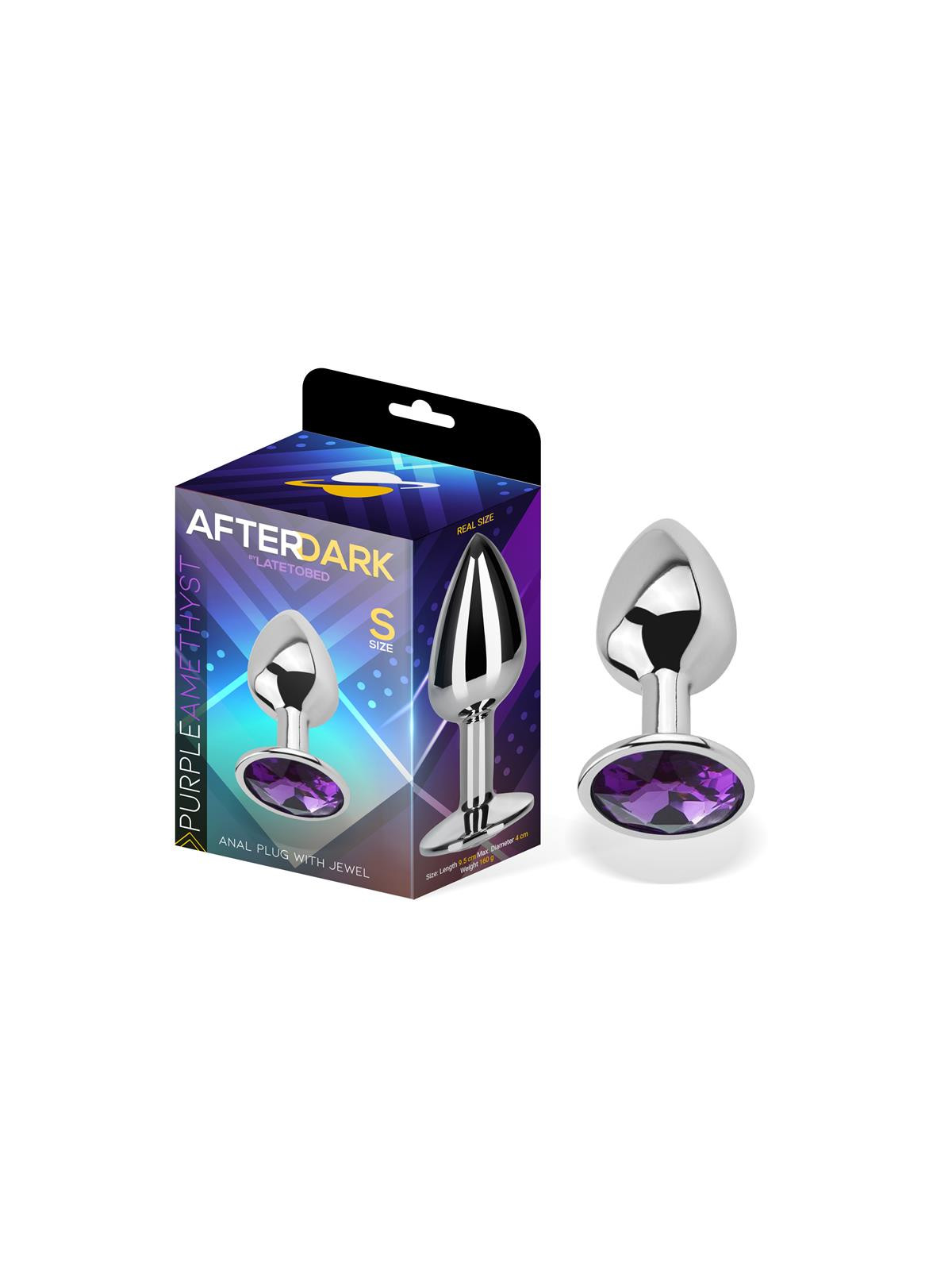 Plug Anal con Joya Púrpura Amatista Talla S Aluminio