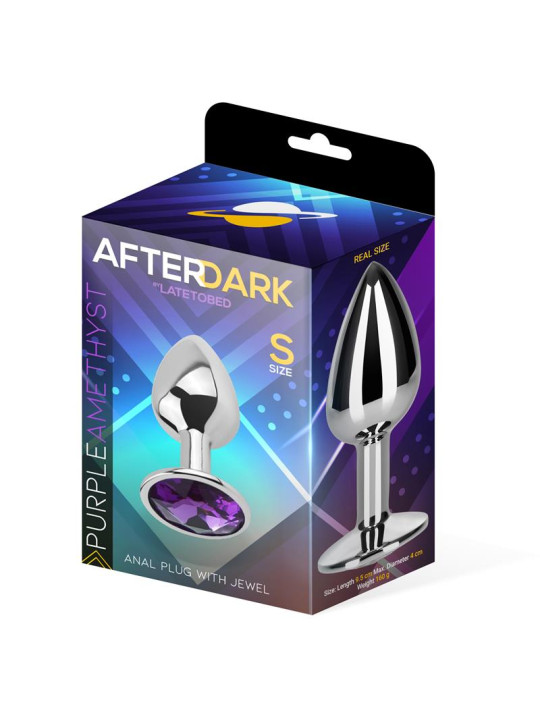 Plug Anal con Joya Púrpura Amatista Talla S Aluminio
