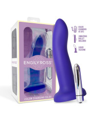 Dildo con Vibración que Cambia de Color Azul a Púrpura Talla M 17 cm