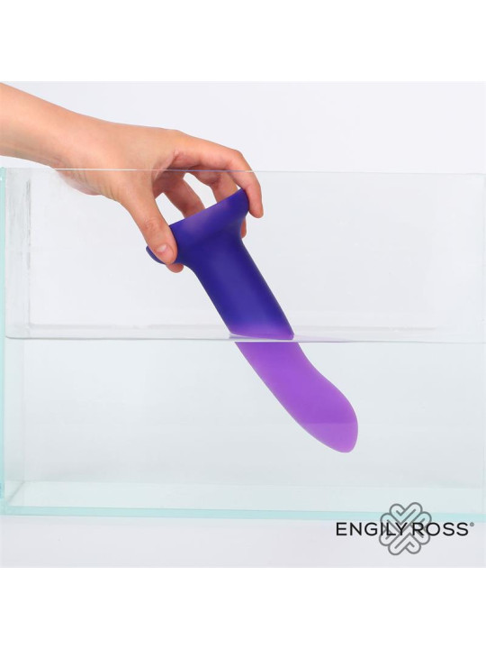 Dildo con Vibración que Cambia de Color Azul a Púrpura Talla M 17 cm