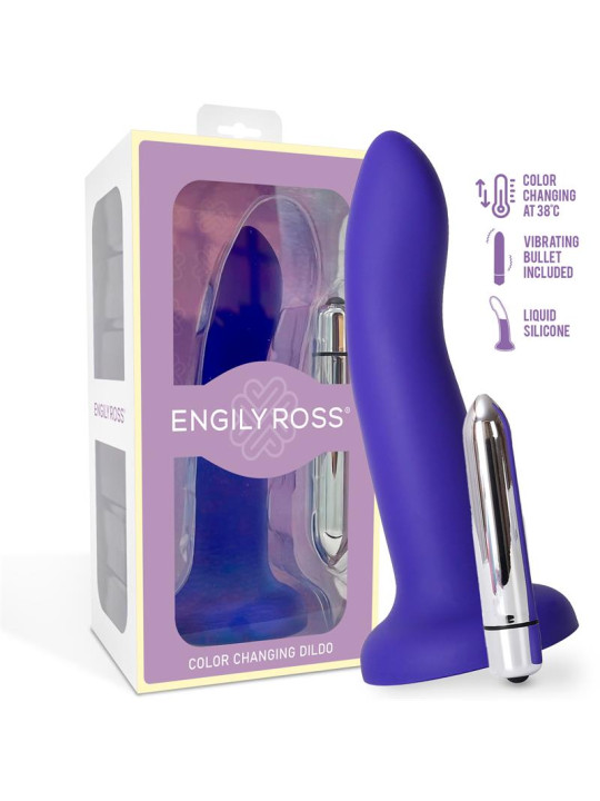 Dildo que Cambia de Color Púrpura a Rosa Talla S 14 cm