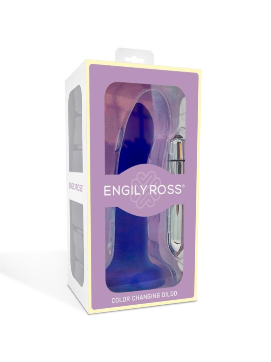 Dildo que Cambia de Color Púrpura a Rosa Talla S 14 cm