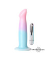 Dildo con Vibración y Ventosa Color Degradado 17 cm