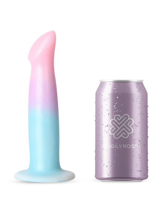 Dildo con Vibración y Ventosa Color Degradado 17 cm