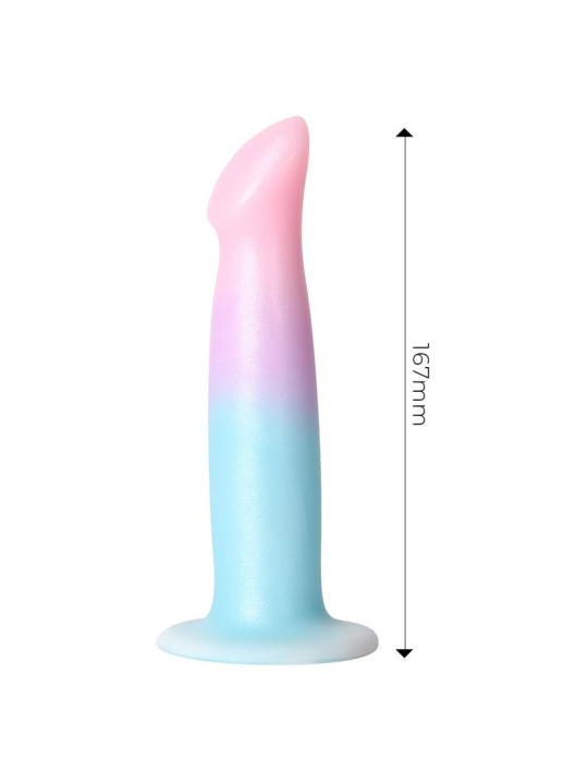 Dildo con Vibración y Ventosa Color Degradado 17 cm