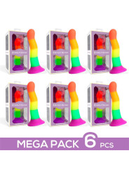 Pack 6 Dildo Color Arcoiris 18 cm