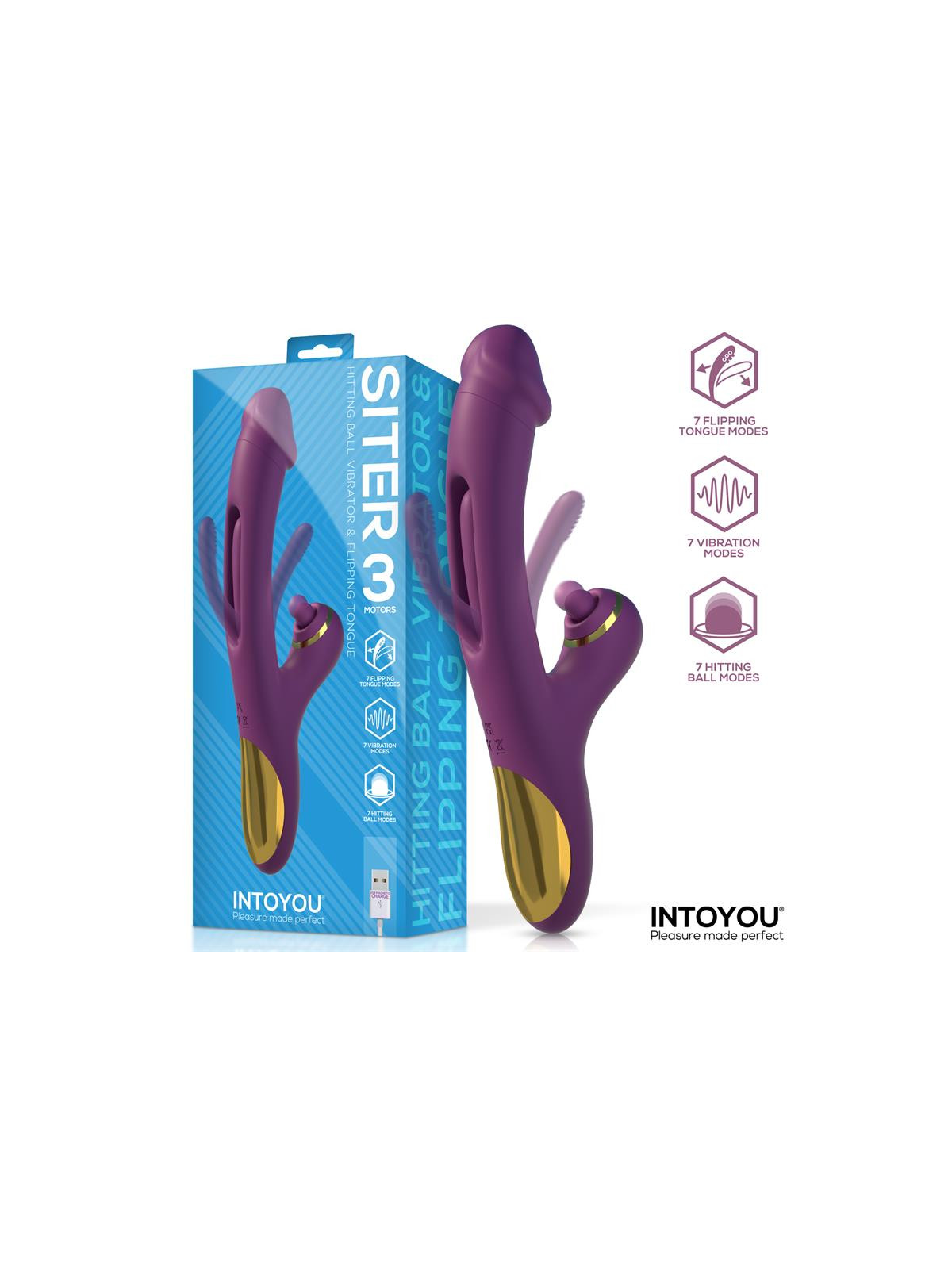 Siter Vibrador con Lengua Movimiento Flipping y Bola Golpeteo