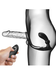 Warren Plug Anal y Anillo para el Pene con Vibración y Pulsación a Control Remoto