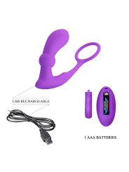 Warren Plug Anal y Anillo para el Pene con Vibración y Pulsación a Control Remoto