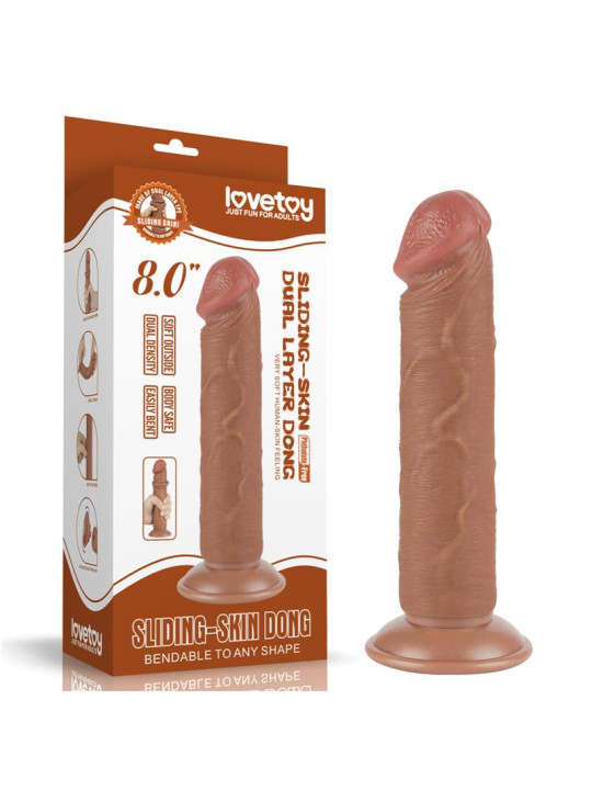 Dildo con Piel Retractil 8 Bronceado