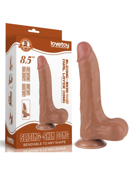 Dildo con Piel Retractil 8.5 Bronceado
