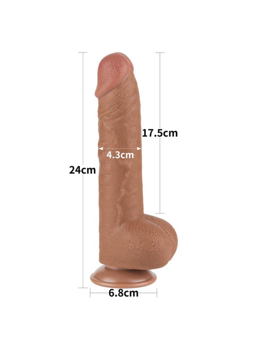 Dildo con Piel Retractil 9.5 Bronceado