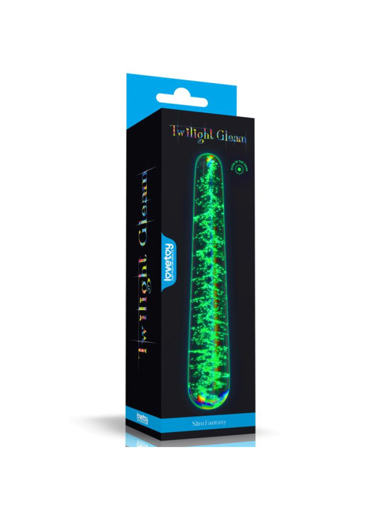 Dildo de Cristal que Brilla en la Oscuridad Dark Twilight Slim Fantasy