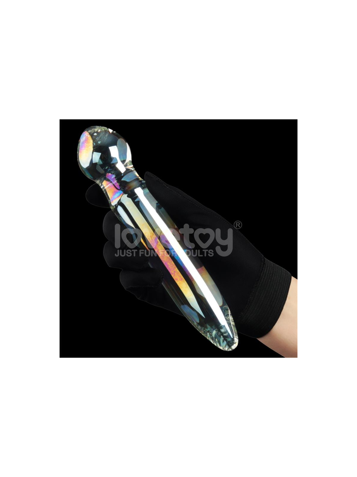 Dildo de Cristal que Brilla en la Oscuridad Twilight Gleam Prism Glass