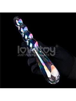 Dildo de Cristal que Brilla en la Oscuridad Twilight Gleam Rising Ripples