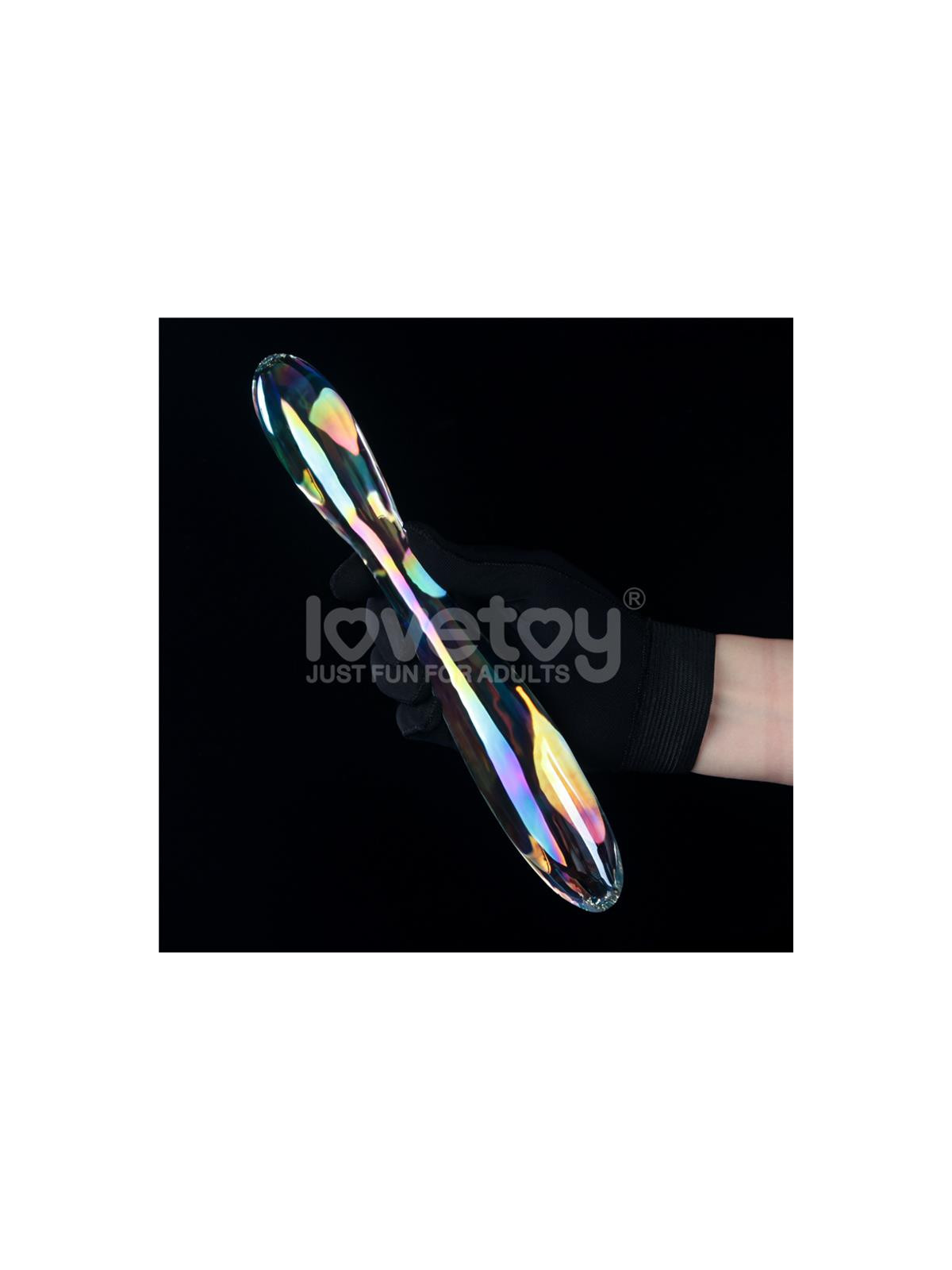 Dildo de Cristal que Brilla en la Oscuridad Twilight Gleam Double Delight