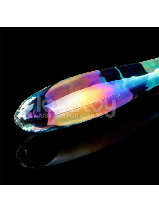 Dildo de Cristal que Brilla en la Oscuridad Twilight Gleam Double Delight