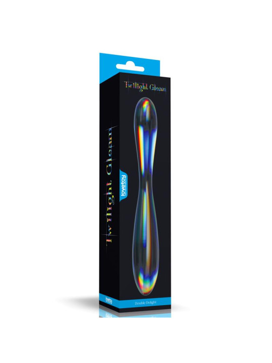 Dildo de Cristal que Brilla en la Oscuridad Twilight Gleam Double Delight