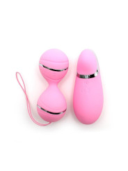 Bolas Kegel con Control Remoto y Estimulador Ibiza Rosa