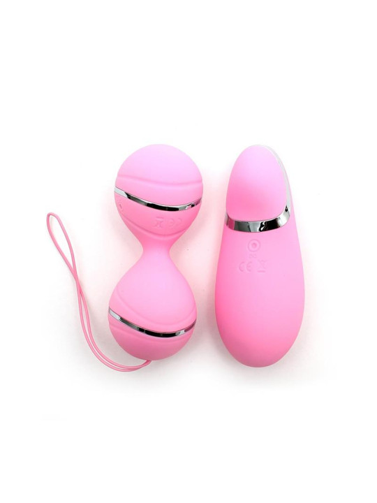 Bolas Kegel con Control Remoto y Estimulador Ibiza Rosa