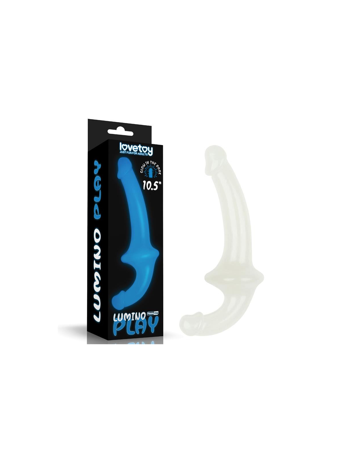 Dildo doble Lumino Play Luz Azul 10.5