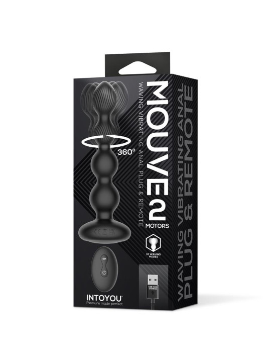 Mouve Plug Anal con Waving y Vibración con Control Remoto 2 Motores