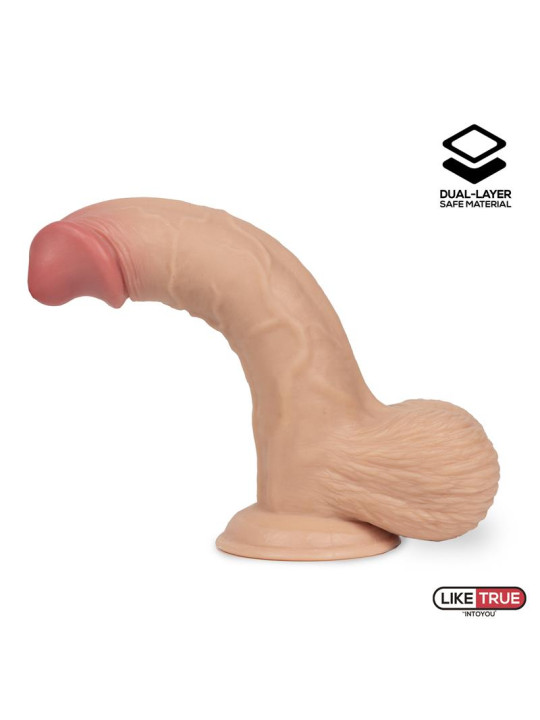 Fentok Dildo Realista Testículos Completos Dual Layer Retractil 7.5