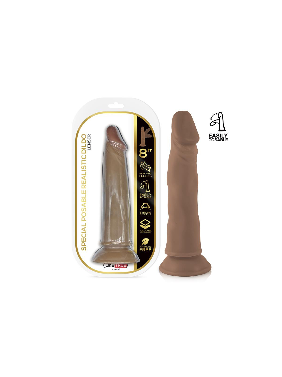 Lenser Dildo Realista Articulable-Posable Dildo 8 Marrón