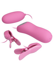 Pinzas para Pezones y Huevo Vibrador con Electro shock