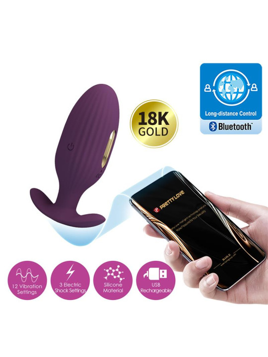 Jefferson Plug Anal con Vibración y Electroshock con APP