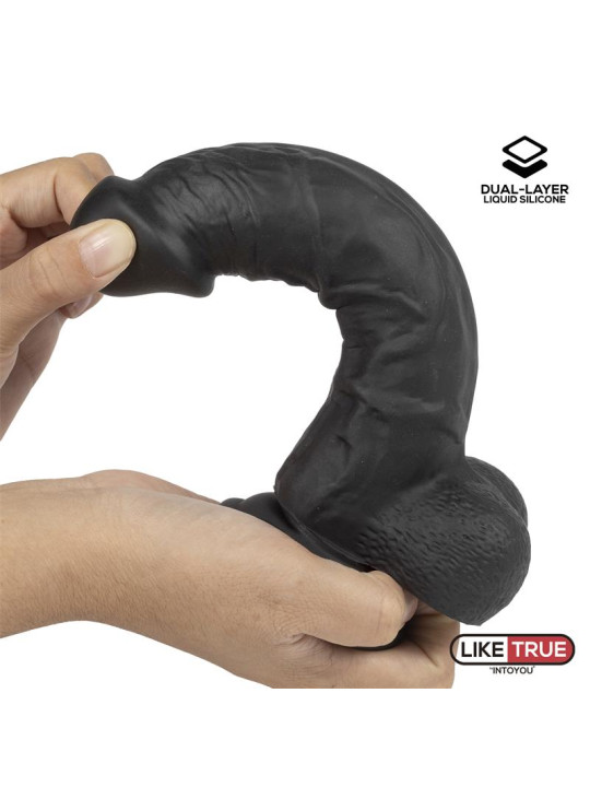 Dildo Realista Silicona Líquida Dual Layer 8 Negra