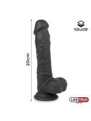 Dildo Realista Silicona Líquida Dual Layer 8 Negra