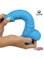 Dildo Realista Silicona Líquida Dual Layer 8 Azul