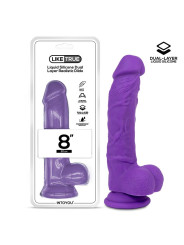 Dildo Realista Silicona Líquida Dual Layer 8 Púrpura