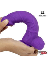 Dildo Realista Silicona Líquida Dual Layer 8 Púrpura