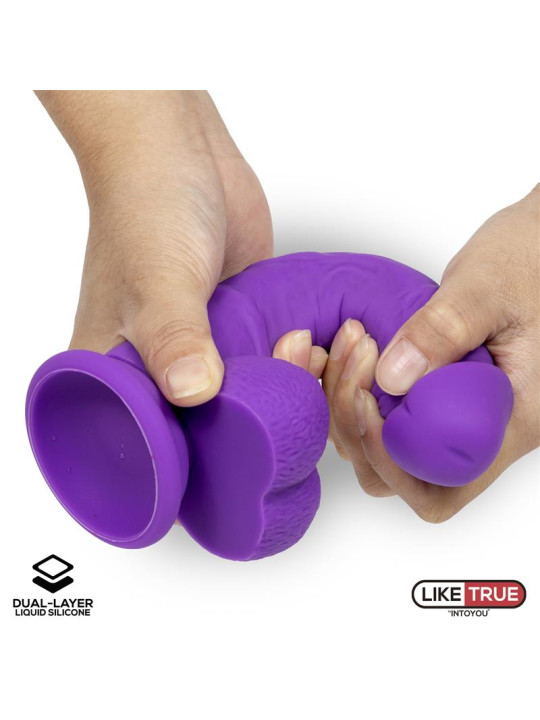 Dildo Realista Silicona Líquida Dual Layer 8 Púrpura