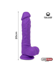 Dildo Realista Silicona Líquida Dual Layer 8 Púrpura