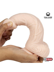 Dildo Realista Silicona Líquida Dual Layer 8.25 Blanco