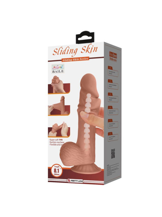 Dildo Realista Piel Deslizante Retractil 20.6 cm