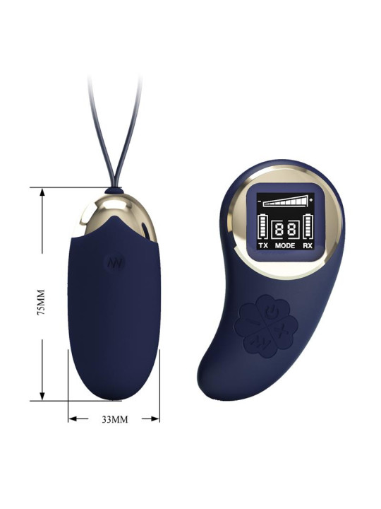 Mina Huevo Vibrador con Control Remoto Pantalla Digital Azul